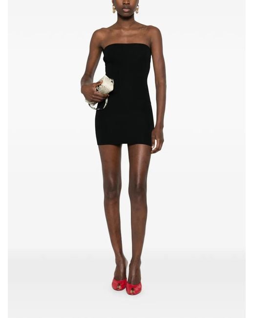 Entire studios Black Robe Courte À Design Sans Bretelles