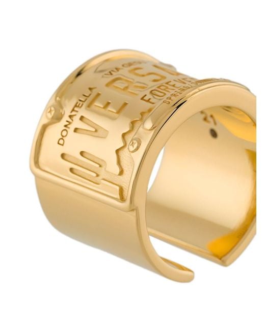 Versace Engraved Logo Ring in Gold (Metallic) for Men Lyst