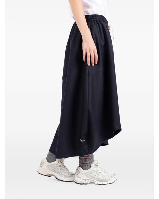 Societe Anonyme Blue Bunka Asymmetric Panelled Midi Skirt