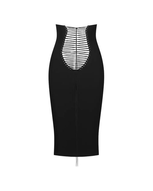 Maison Close Black Nuit Infinie American-Dollar Midi Dress