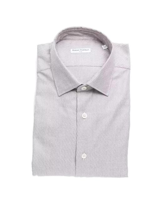Robert Friedman White Textured-Weave Slim-Fit Shirt for men