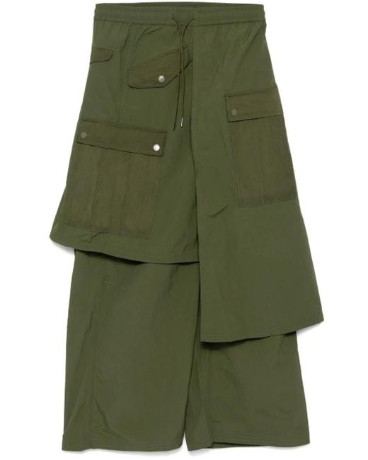 Maharishi Green Asym Cargo Hakama Pants for men