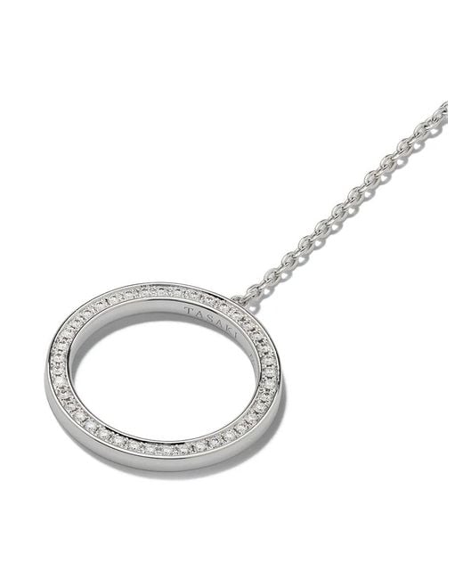Tasaki White 18Kt Collection Line Balance Divine Pearl And Diamond Pave Pendant