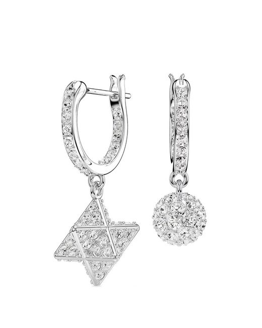 Swarovski White Dextera Geometric Embellished Earrings