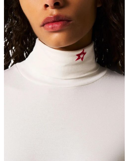 Perfect Moment White Long-Sleeve Star-Embellished Sweater
