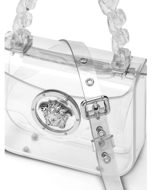Versace White La Medusa Transparent Mini Bag