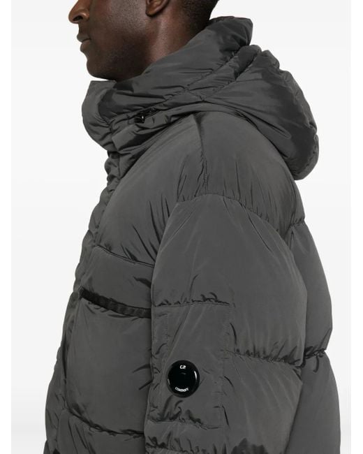 C P Company Gray Hooded Padded Jacket for men