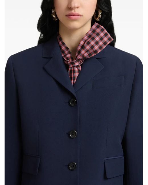 Marni Deep Techno Wool Jacket in het Blue