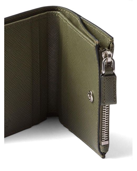 Prada Green Small Saffiano Leather Wallet for men