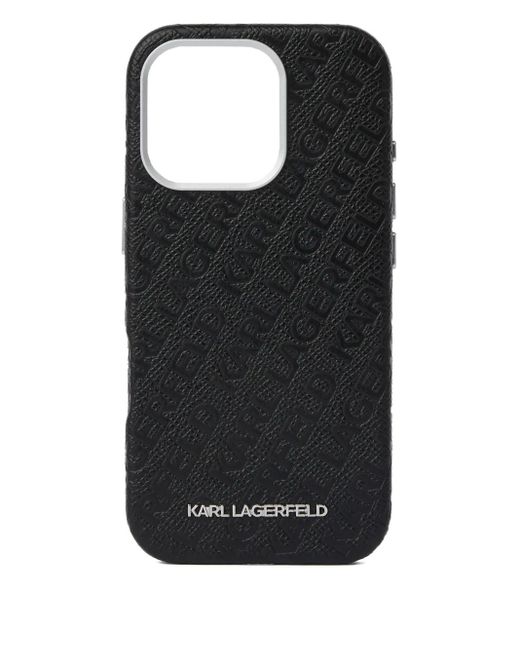 メンズ Karl Lagerfeld ロゴ Iphone 16 Pro ケース Black