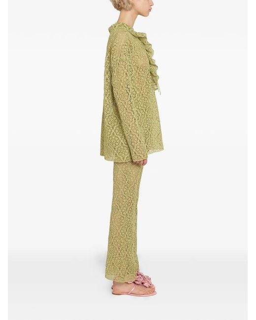 Giambattista Valli Yellow Lace Trousers