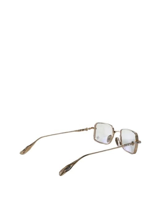 Chrome Hearts White Rectangle-Frame Glasses