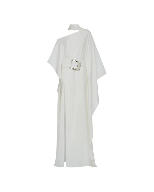 ‎Taller Marmo White Taylor Belted Asymmetric Dress