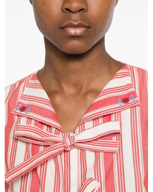Stine Goya Pink Striped Tie-Front Top