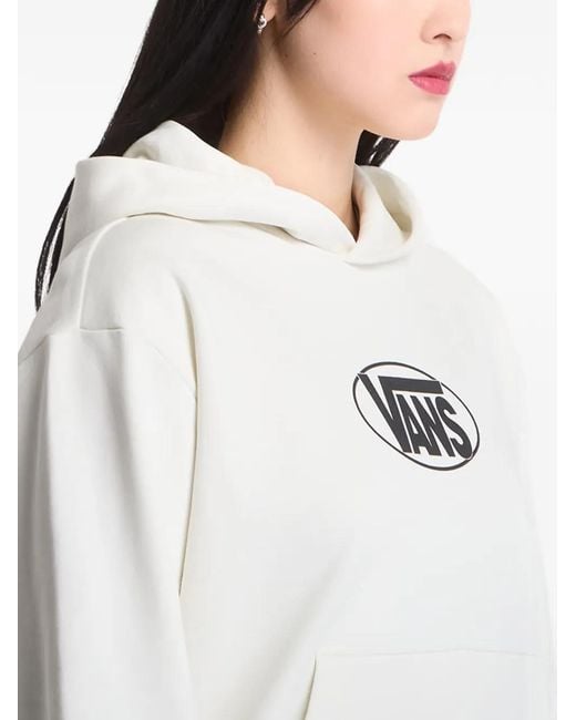 Vans White Hoodie À Logo Imprimé