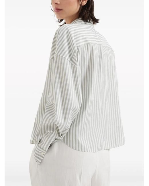 Brunello Cucinelli Gestreepte Blouse in het White