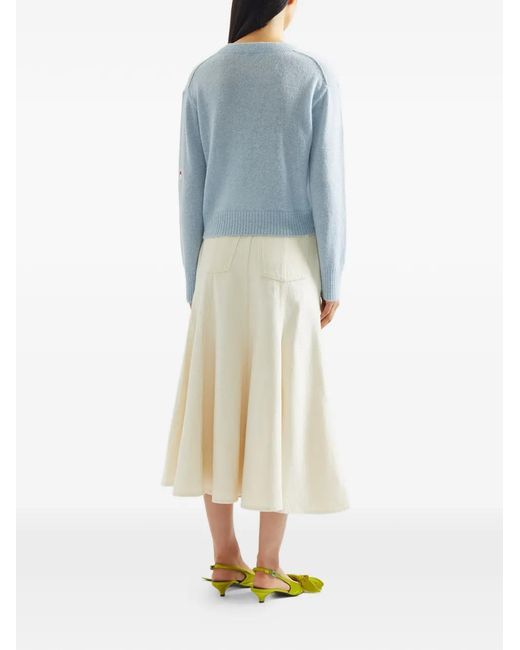 Erdem Blue Embellished Crew-Neck Sweater