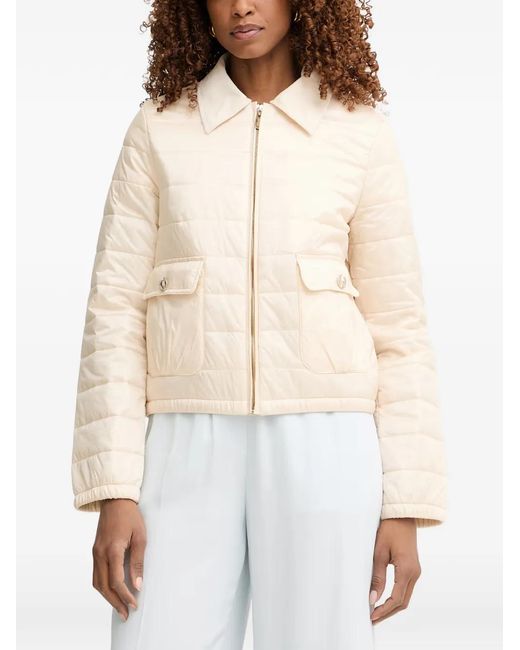 Twinset Natural Quilted Zip-Up Jacket