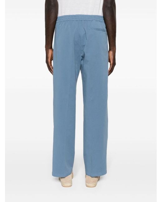Canali Blue Mid-rise Tapered Trousers for men