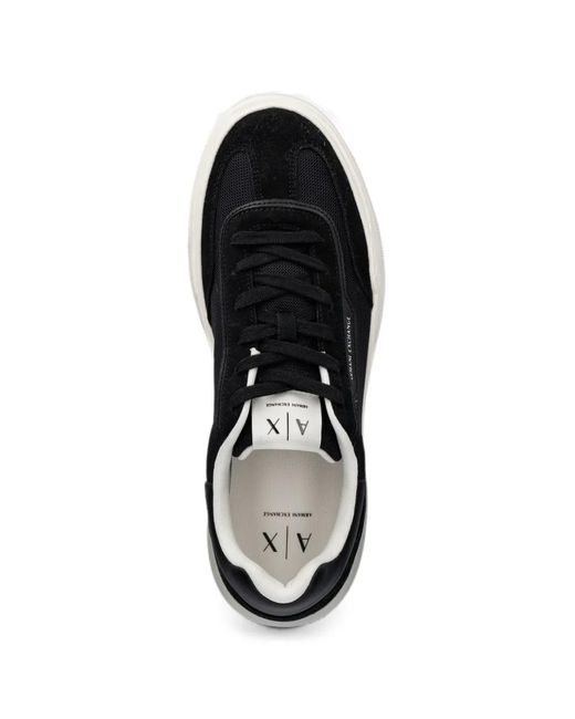 ARMANI EXCHANGE Black Panelled Sneakers for men