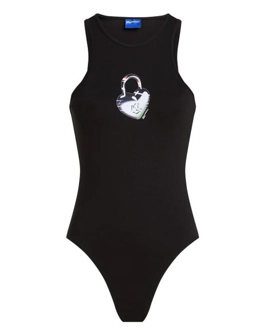 Karl Lagerfeld Black Love Unlocked Bodysuit