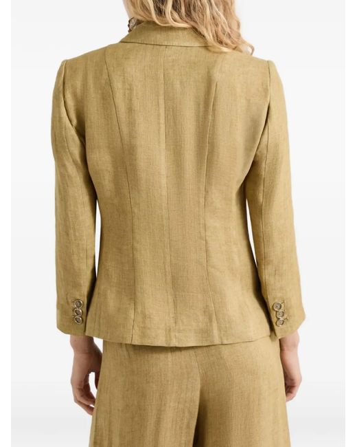 Marella Metallic Button Flax Blazer
