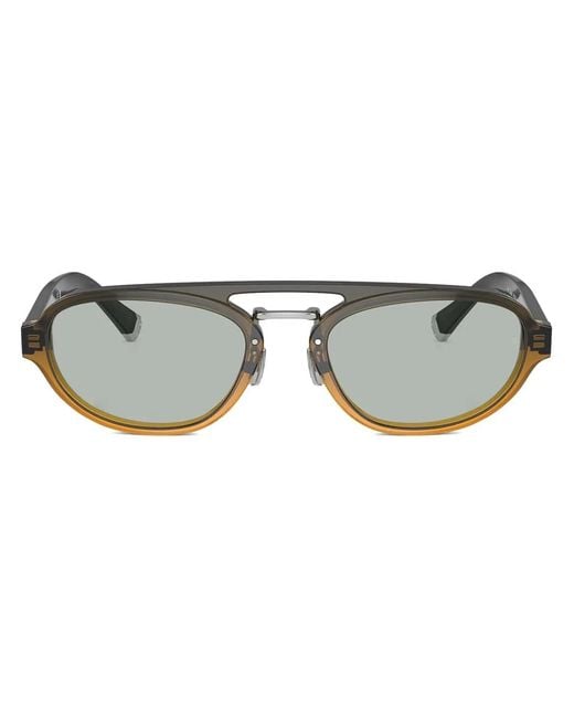 Brunello Cucinelli Gray Oval Frame Sunglasses