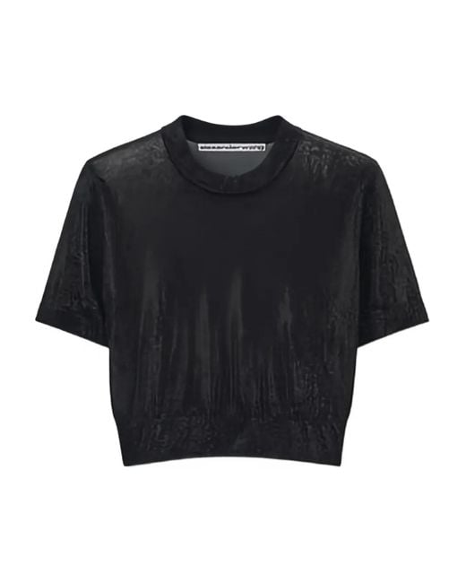 Alexander Wang Black Short-sleeved cropped top
