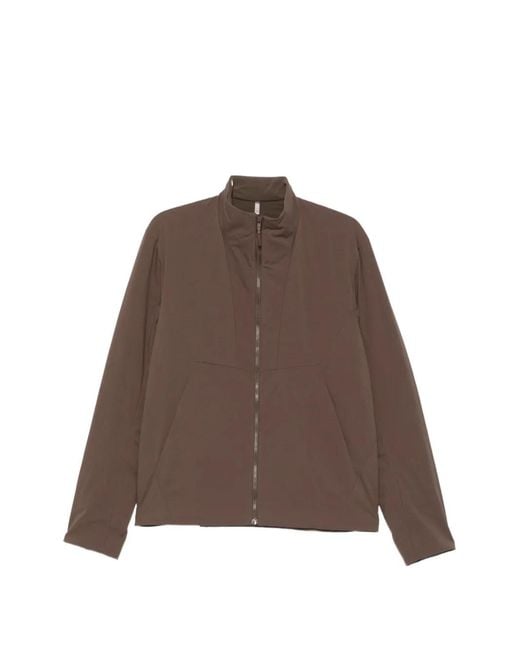 Veilance Brown High-Neck Zip-Up Jacket for men