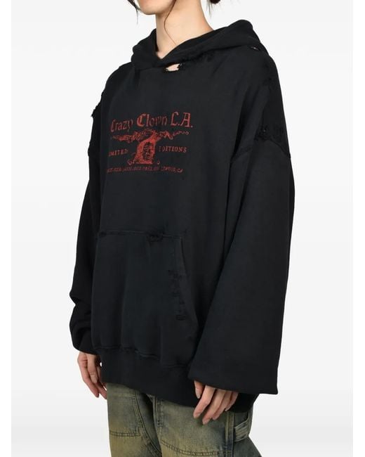 Crazy Clown L.A. Black Town Logo-Print Hoodie for men