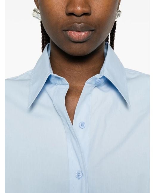 Frankie Shop Blue "Arlen" Cotton Boxy Shirt