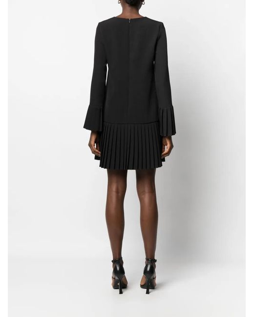 Just Cavalli Black Logo-Studded Pleat-Detail Minidress