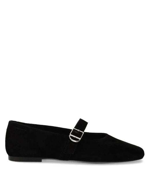 Vagabond Black Jolin Buckle-Strap Ballet Flats