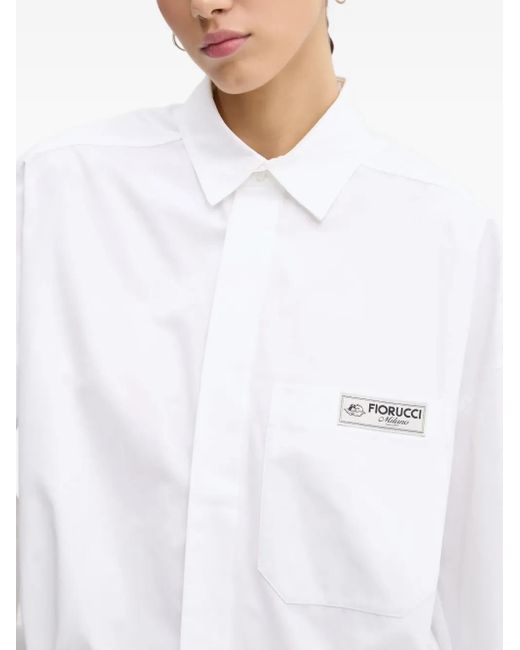 Fiorucci White Hemd Mit Kordelzug-Patch