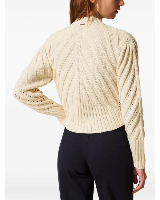 Twinset White Cable Knit Cardigan