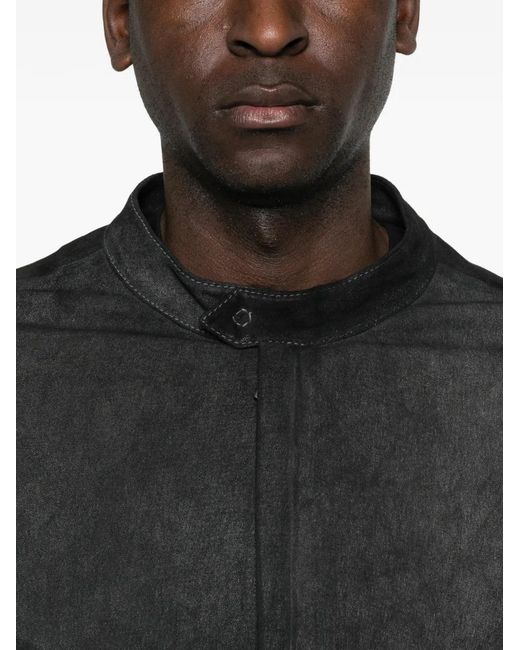 Giorgio Brato Black Zipped Leather Jacket for men