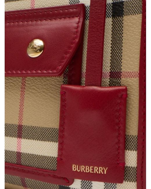 Burberry Red Press-Stud-Fastening Tote Bag