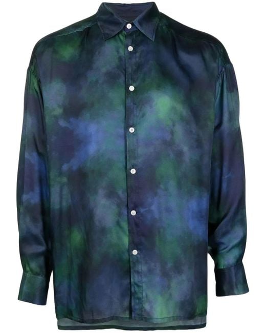 Ahluwalia Blue Shakti Long-Sleeve Shirt for men