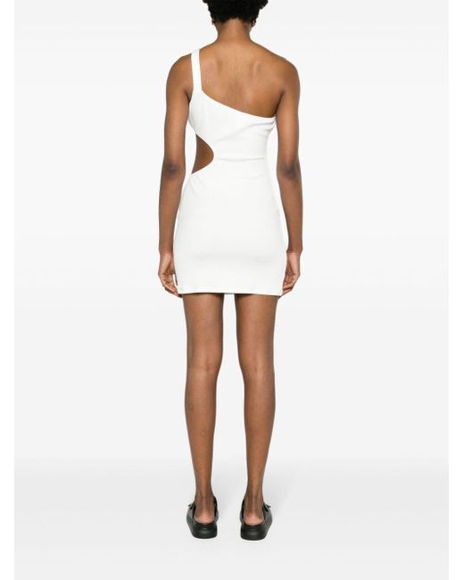 Moschino White One-shoulder Cut-out Minidress