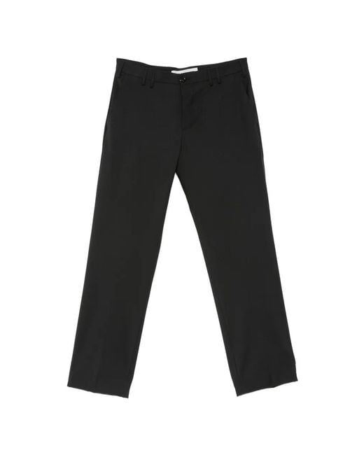 Les Hommes Black Belt-Loops Tailored Trousers for men