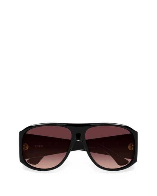 Chloé Black Izia Pilot-Frame Sunglasses
