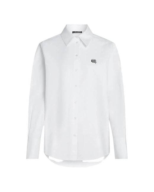 Karl Lagerfeld White Ikon Buttoned Cotton Shirt