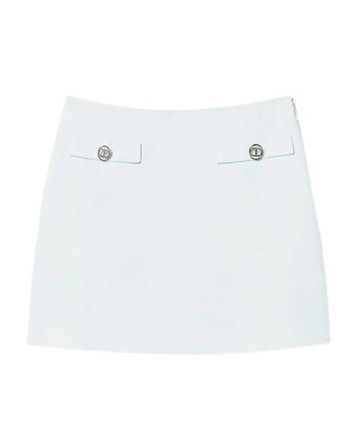 Twinset White Logo Skirt
