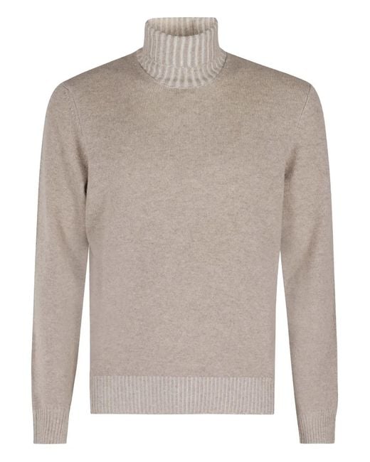 Gran Sasso Gray Roll-Neck Sweater for men