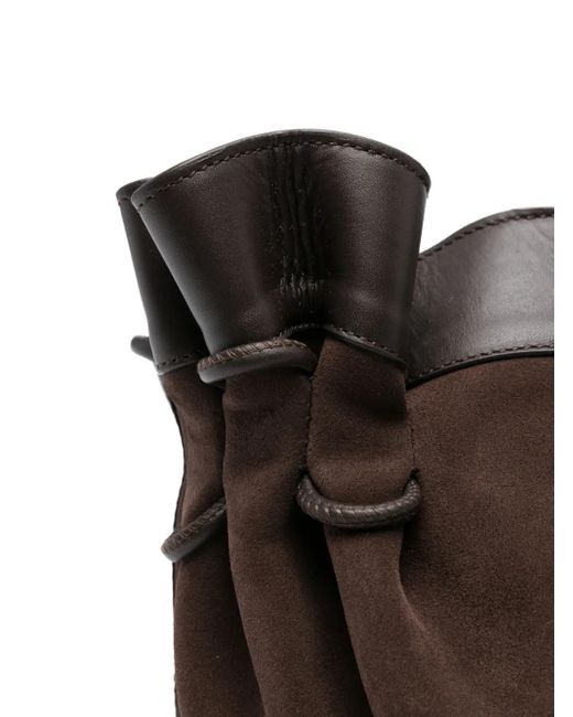 Hereu Brown Gerüschte Arta Wildleder-Schultertasche