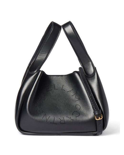 Stella McCartney Black Stella Logo Faux-Leather Tote Bag