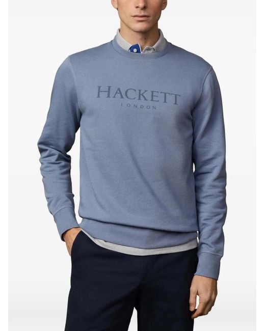 Hackett Blue Logo-Print Sweatshirt for men