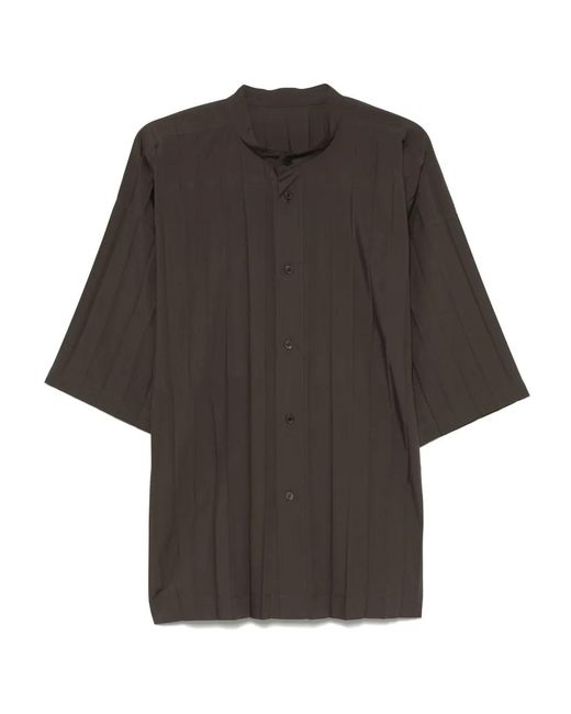 Homme Plissé Issey Miyake Black Pleated Shirt for men