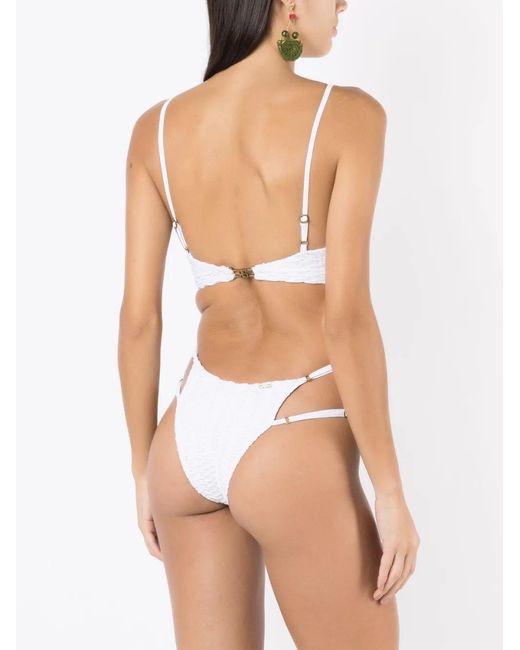 Amir Slama White Woven Cut-Out One-Piece