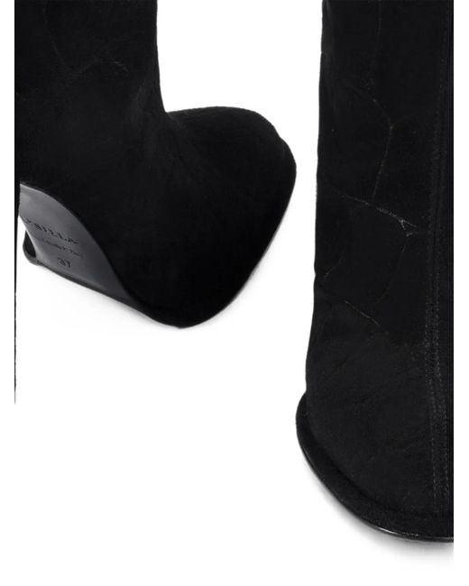Le Silla Black Elsa Croc-Effect Boots